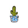 Funny Cartoon Potted Succulents Pin for sale, Cactus in a Pot Pin Badge, Succulent Gift Ideas