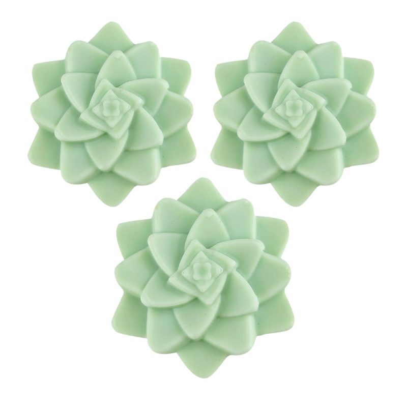 Set of 3 Mint Rosette Succulent Soaps for sale, Handmade natural succulent soap 2.5 oz with Aloe Water and Sea Kelp scent, Artisan Soaps for Gifr Decor Ideas