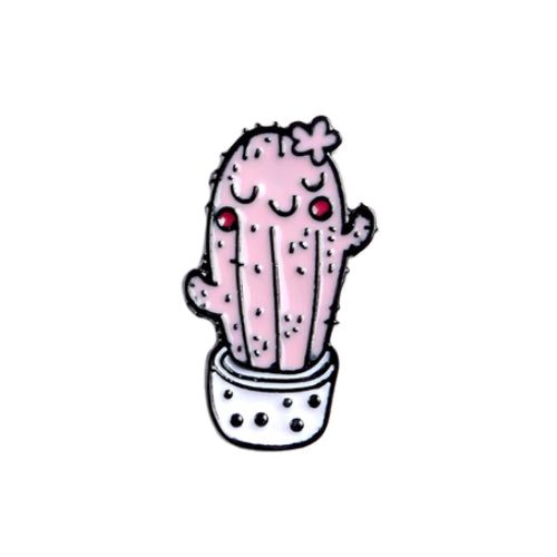 Funny Cartoon Potted Succulents Pin for sale, Cactus in a Pot Pin Badge, Succulent Gift Ideas