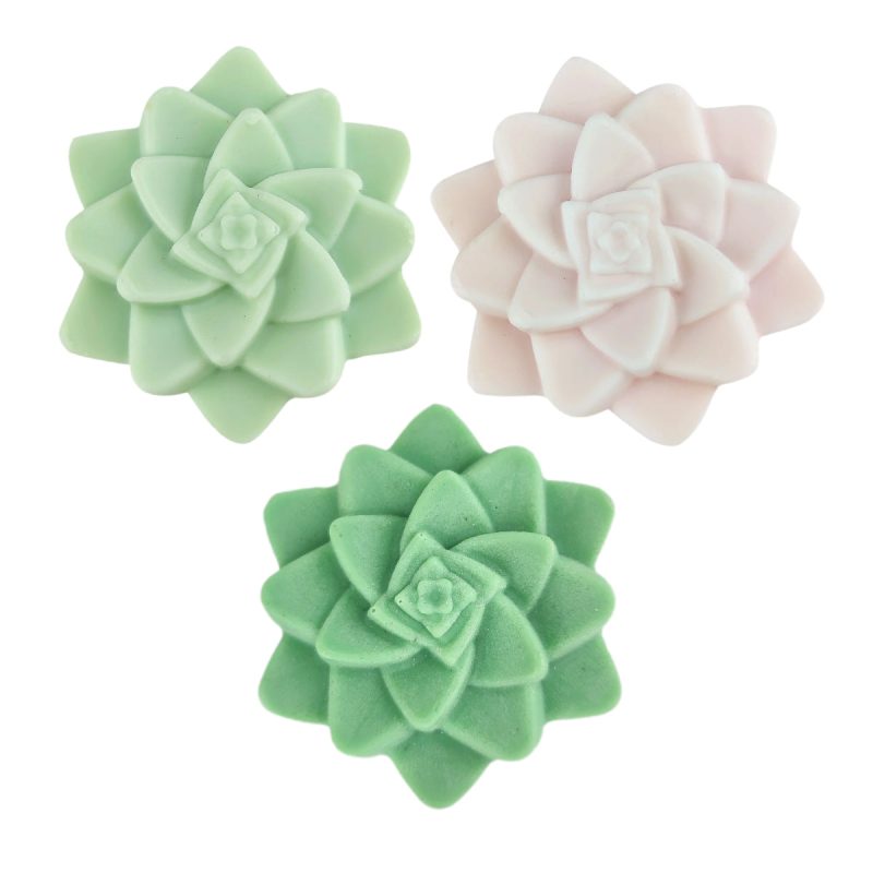 Set of 3 Rosette Succulent Soaps Mix 3 Colors, Artisan Succulent Soap for sale, Perfect Gift Ideas