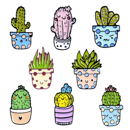 Cartoon Potted plant set pins