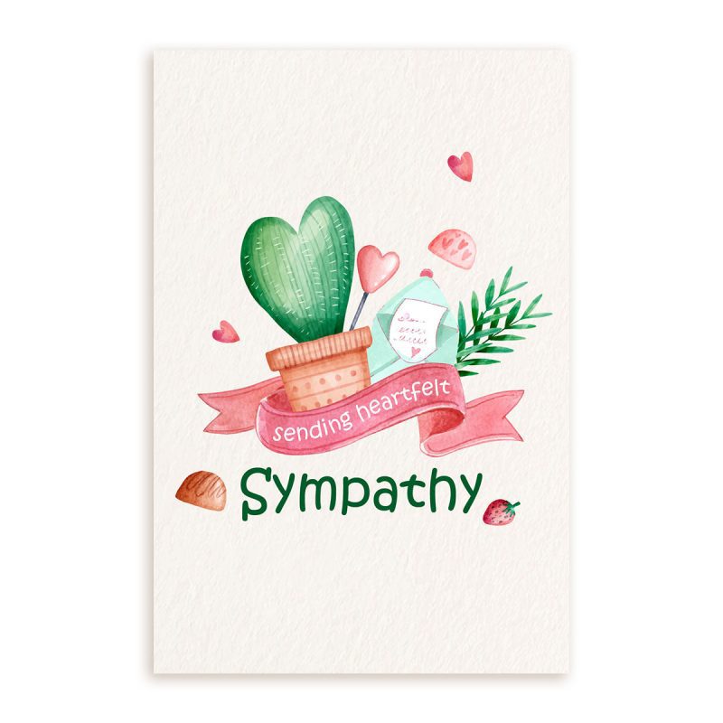 Heart ShapedCactusSympathyCard1