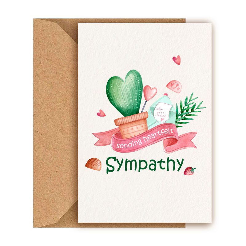 Heart ShapedCactusSympathyCard3