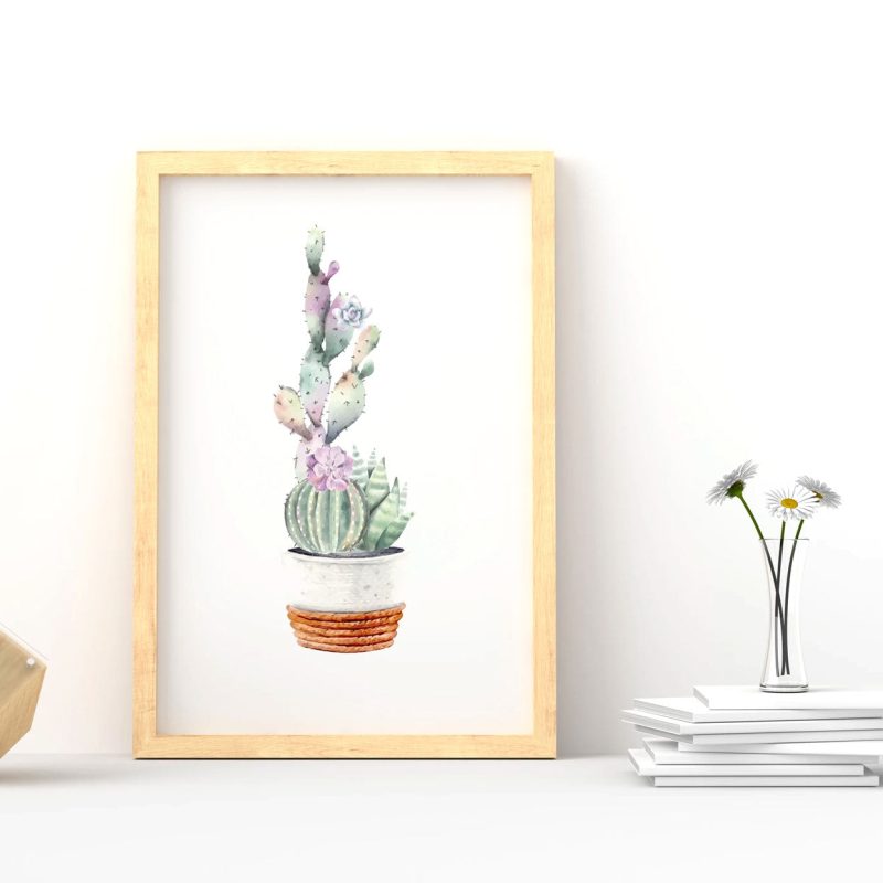 PRINTABLE WATERCOLOR CACTUS