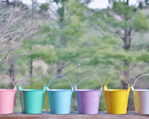 Pastel Metal Mini Buckets